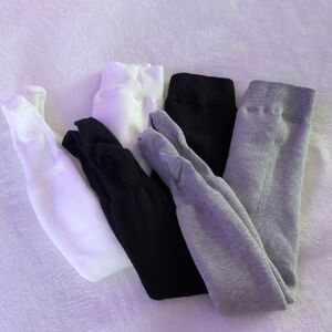 Set of Black, White, and Gray Fleece Lined Leggings